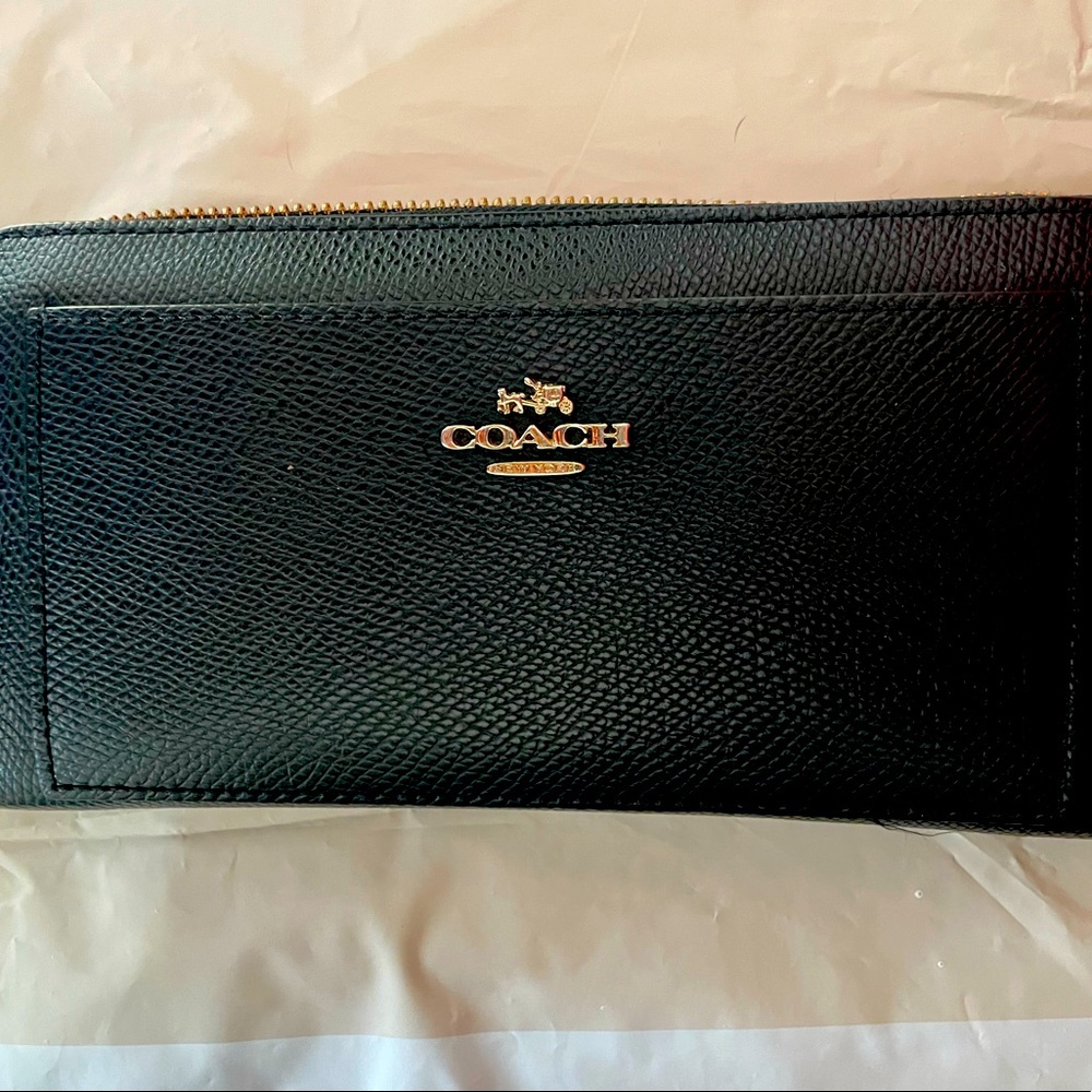 Coach black leather wallet